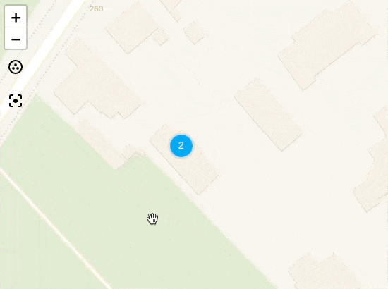 The map now nicely clusters the items on the same location. This animation shows the ability to expand the cluster of items.