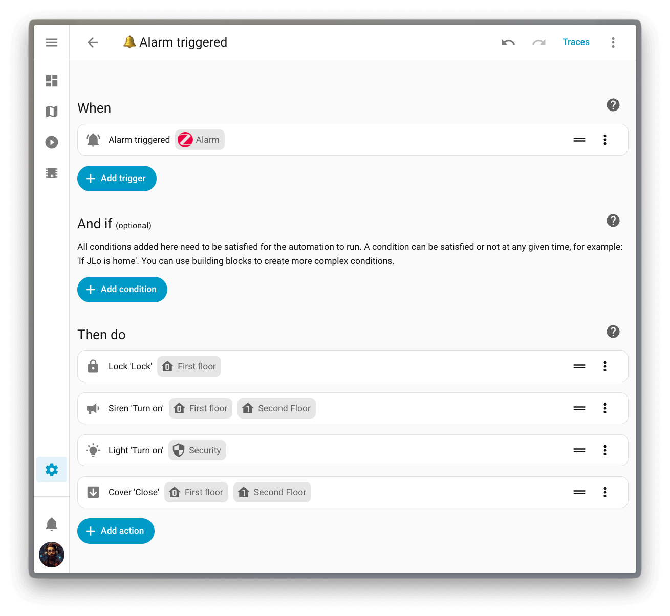 Screenshot showing the new target summary in the automation editor.