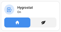 Screenshot of the tile card with the humidifier modes feature