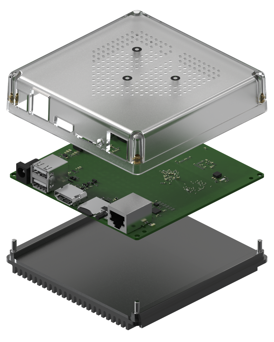 Exploded view of Home Assistant Green