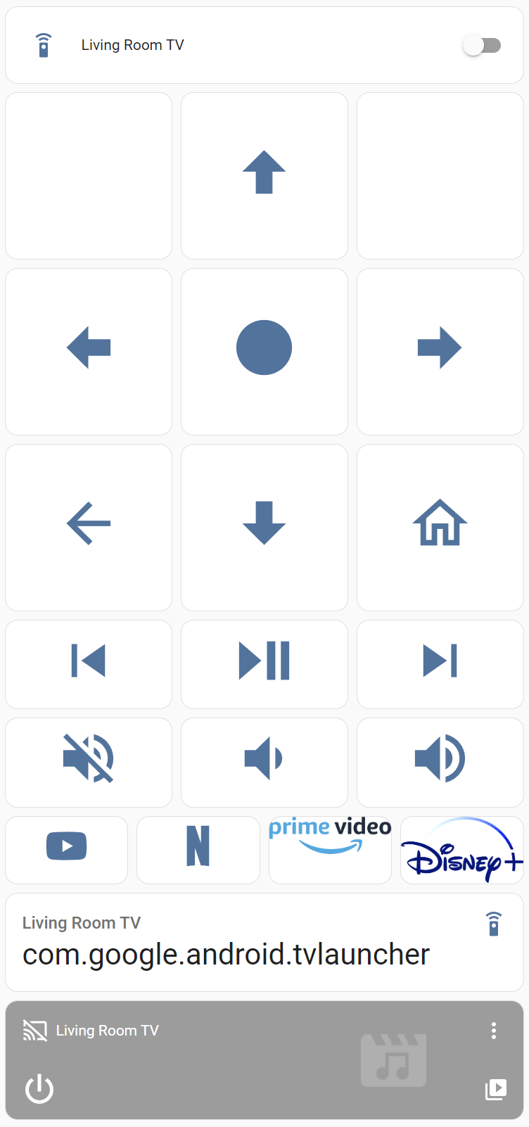 Screenshot Android TV Remote example