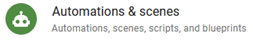 Automations & scenes button